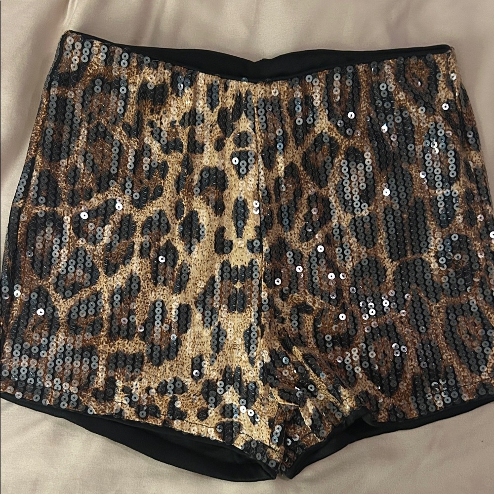 Leopard Sequin Women's Shorts
